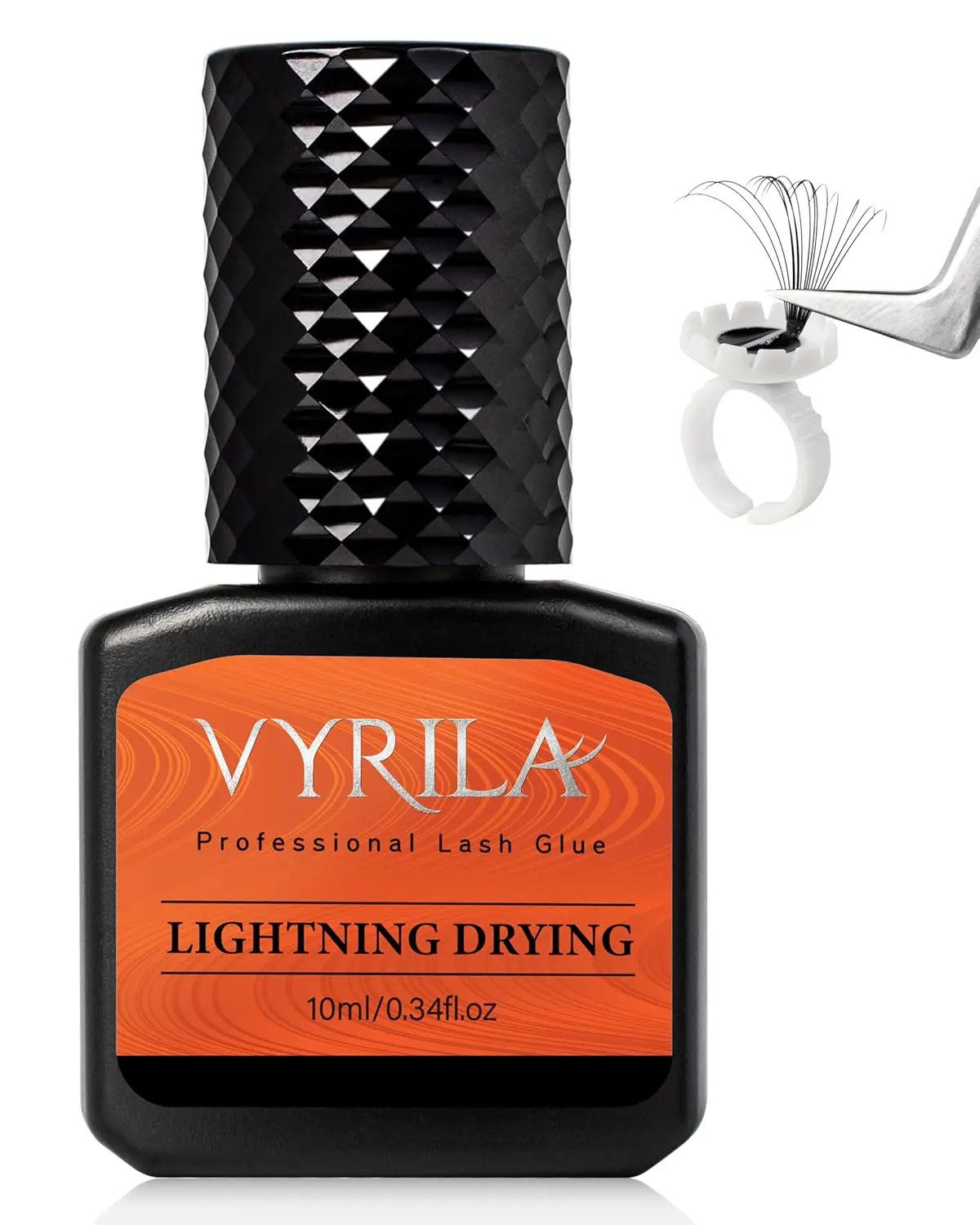 VYRILA Extra Strong Evolution Cosmetic Eyelash Extension Glue - Makeup, 0.3 Sec Dry, 8 Weeks Hold, Salon Professional Supplies, Lightweight, 0.34fl.oz/10ml (for Eyelash Extensions), Eyelashes Extensions
