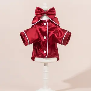 Cute Fashion Print Pet Dress with Bow, Plaid Pet Costume, Elastic Mesh Princess Dress, Puppy Cat, Complete Set, Clothing, Puppy Clothes