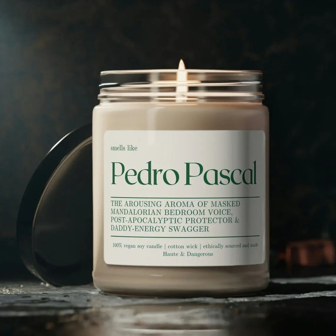 Pedro Pascal Candle, Pedro Pascal Merch, Pedro Pascal Fan Gift, Funny Girlfriend Candle, Coconut Apricot Wax, 4oz, 9oz