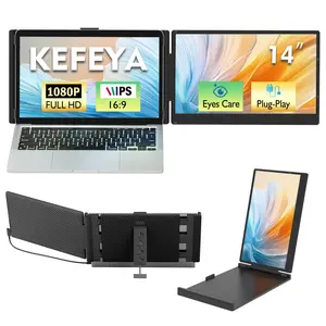 KEFEYA Laptop Screen Extender, 14" 1080P FHD IPS Laptop Monitor Extender for Home Office, Dual Travel Monitor for Laptops 13-17.3", USB-C HDMI Plug-Play for macOS Windows PS Switch Xbox Phone Pad summervibes
