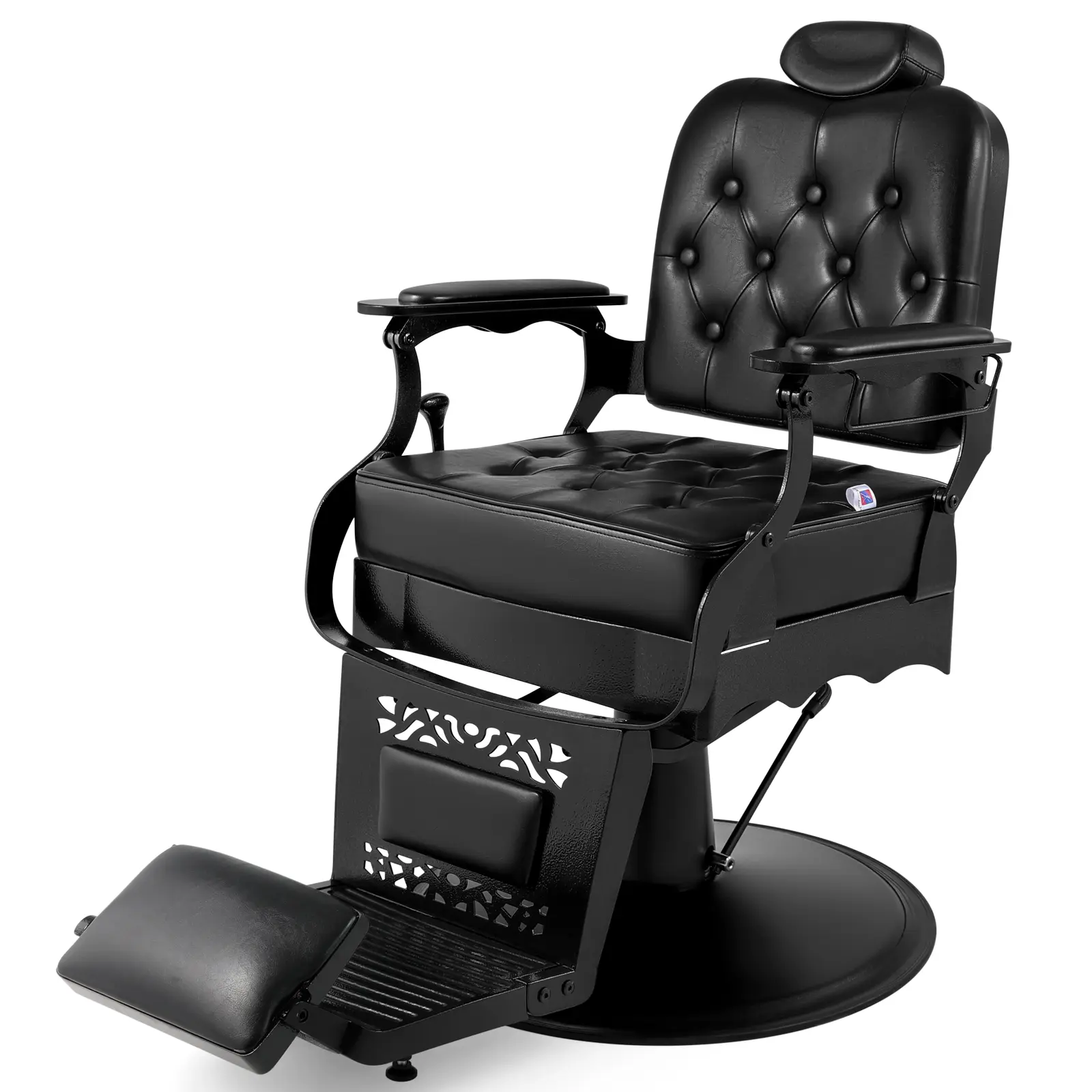 Classic Barber Chairs for Hair Stylist Vintage Heavy Duty Hydraulic Recline Salon Chair Black Finish Ideal for Barbers