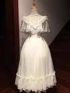 2025 Autumn New Women's Midi Dress French Vintage Lace Evening Gown Romantic Fairy Princess Style Elegant Party Formal Wear