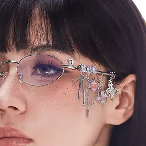 Small Elliptical Diamond Accent Women Eyeglasses for Daily Wear Fashion Eyewear with Lightweight Frame Chic Style Clear Lens Design