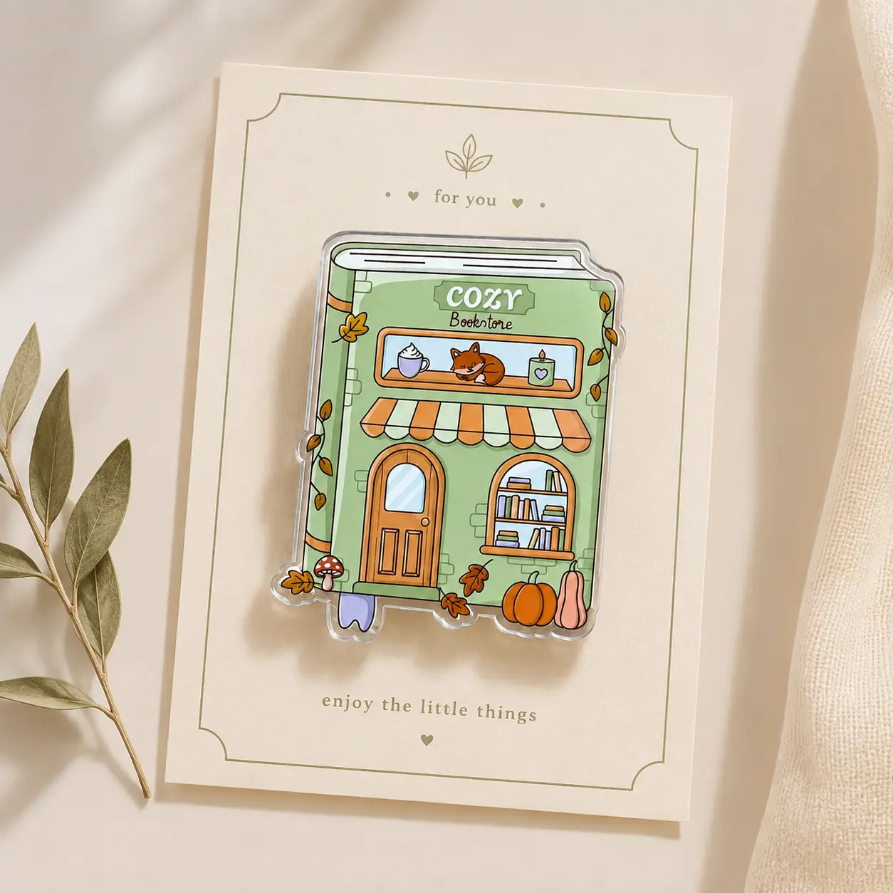 Cozy Bookstore Phone Grip, Cute Autumn Bookish Kindle Grip, Cottagecore Book Lover MagSafe Magnetic Phone Holder, Fall Reader Gift