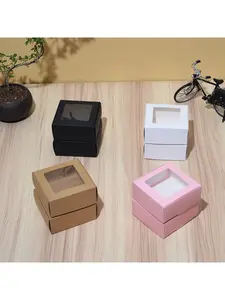 Kraft White Card Mini Airplane Box with Window, Jewelry Candy Handmade Soap Gift Box for Party Favor Souvenir