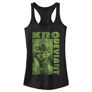 Juniors Womens Marvel Eternals Kro Deviant Green Racerback Tank Top