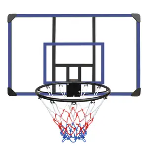 Wall-mounted basketball hoop, 45 x 29 inches shatterproof back, folding hoop, durable hoop and all-weather mesh for indoor and outdoor use silent basketball hoop haloball