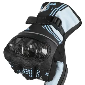 Fleece-lined motorcycle gloves, warm, windproof, waterproof, wear-resistant and touchscreen compatible, universal riding protective gear for men and women