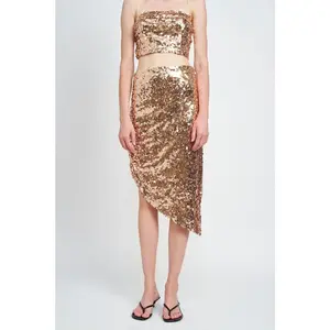 Emory Park SEQUIN SHIRRED MIDI SKIRT