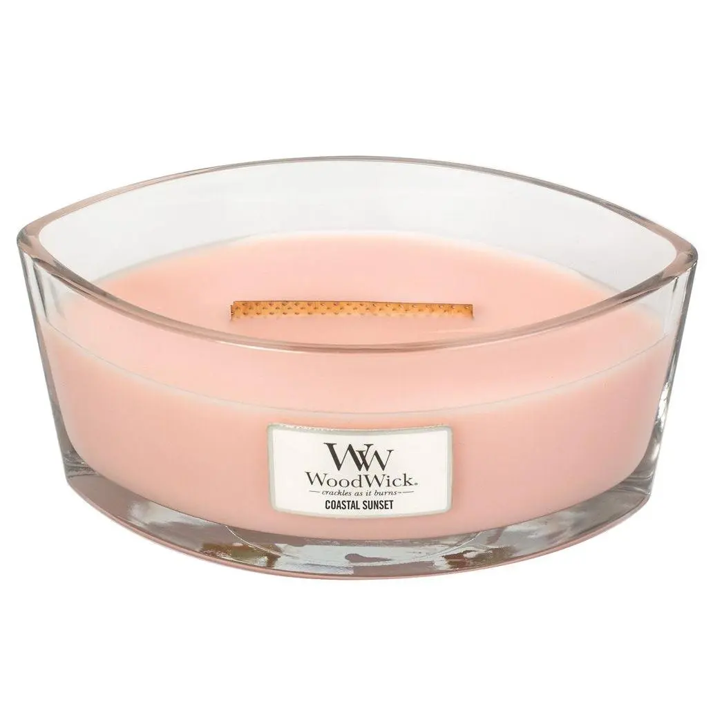 COASTAL SUNSET Ellipse HearthWick Flame Scented Candle by WoodWick