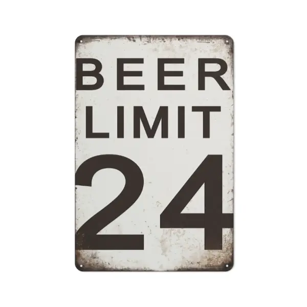 Beer Limit 24      Tin Plate Garage  Art Wall  For Man Cave  Pub  Posters  Accessories Retro Tin Plate 8*12inch home bar round metal decor gift library plaques stuffer birthday multipurpose funny sign room hanging farmhouse style Romantic Love You