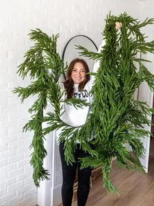 Artificial Pine Hanging Garland, 1 Count 70.8in Fake Creenery PineGarand Omaments ,Decorative Plantfor Home Party & Festival & OutdoorDecor