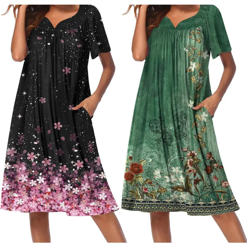 Floral Green/Cherry Blossomsl