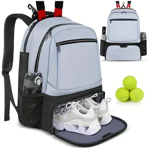 1pc Large Capacity Tennis Badminton Backpack for Men Women, Ball Bag with Insulated Pocket And Ventilated Shoe Compartment, Hold 1-2 Racket Storage Sports Bag, Men's Gifts, Valentine's Day Gifts