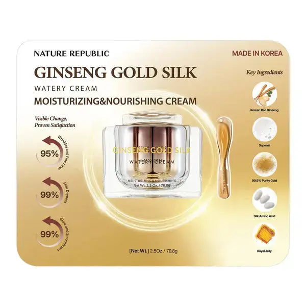 Nature Republic Ginseng Gold Silk Watery Moisturizing & Nourishing Cream 2.5oz