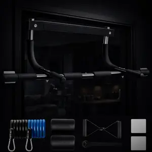 Pull up Bar for Doorway | Thickened Steel Max Limit 440 Lbs Upper Body Fitness Workout Bar| Multi-Grip Strength for Doorway | Indoor Chin-Up Bar Fitness Trainer for Home Gym Portable