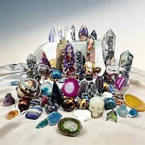 1 lb Luxury Natural Healing Crystals Bundle - Unique Design Mixed Stone Collection, Home Decor Statues, Handmade Crafts Supplies, Desktop Gifting Ornament