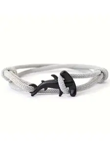Shark Design Braided Bracelet, Adjustable Bracelets for Men & Women, Fashion Jewelry for Party, Daily Clothing Decor, Trendy Exquisite Jewelry for Gift, Trendy Fashionable Accessories
