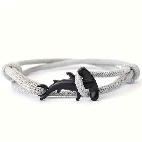 Shark Design Braided Bracelet, Adjustable Bracelets for Men & Women, Fashion Jewelry for Party, Daily Clothing Decor, Trendy Exquisite Jewelry for Gift, Trendy Fashionable Accessories, Adjustable Strap Bracelets