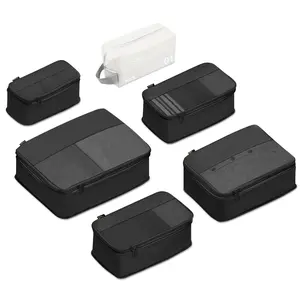 6 Set Compression Packing Cubes for Travel Essentials, Luggage Organizers for Suitcases and Backpacks, Space Saving Storage Bags