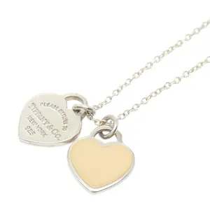 Pre-owned Tiffany & Co. Sterling Silver 925 (Ag925) Small Leather Goods TIFFANY&Co. Return to Double Heart Tag SV925 Necklace