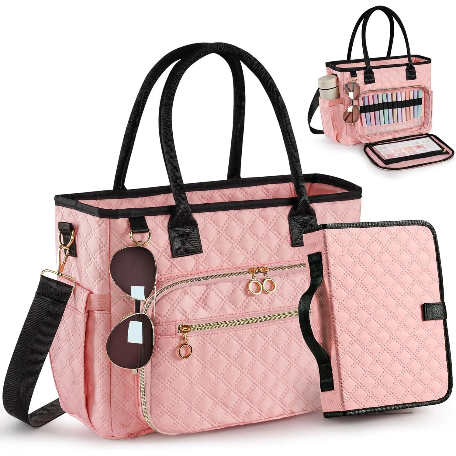 Large  Bag with  Cover, Quilted  Church Tote bag with  Strap, Christian Gifts for Women,