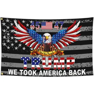 Trump President American Eagle Flag 3x5 Ft Outdoor Double Sided 45th 47th Trump 2025 Flags for Outside Yard Bedroom Room House Decorations Banner