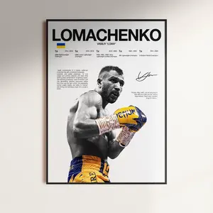 Vasiliy Lomachenko Poster, Boxing Wall Print, Digital , Boxer Poster, Ukranian Boxer, Gym Poster, Boxing Room Decor, Boxing Fan Gift, Poster Gift - Unframed