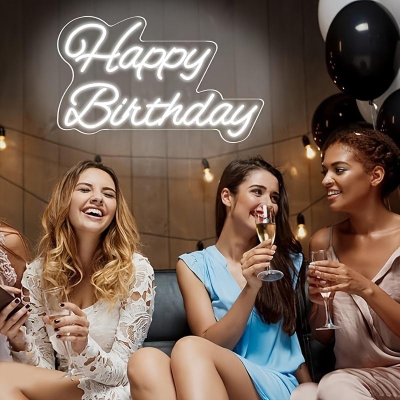 20-Inch reusable Happy Birthday neon sign with dimmable switch for birthday party backdrops, wall decorations, and birthday gifts