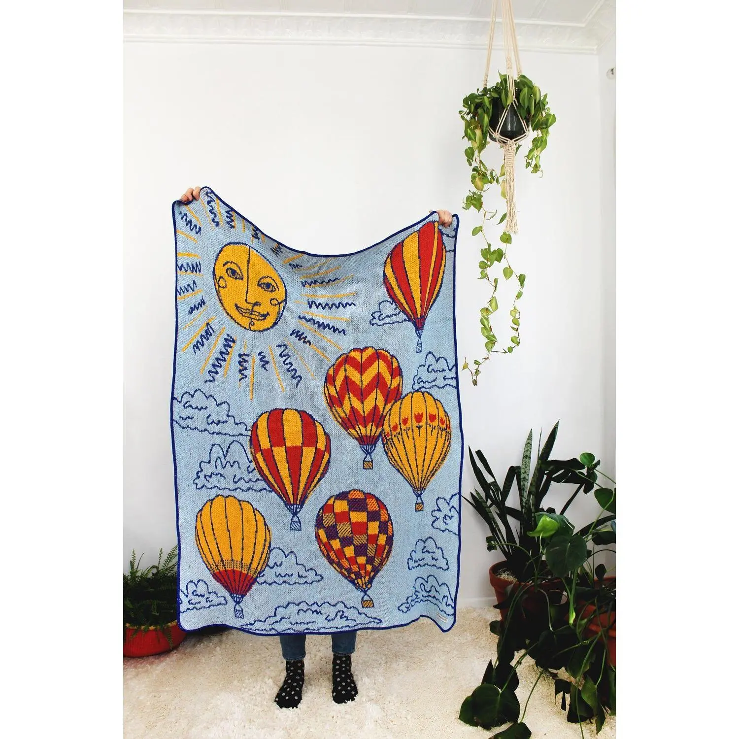 Hot Air Balloon Mini Throw Blanket