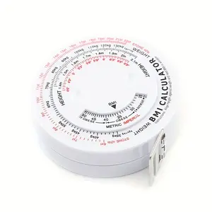BMI Calculator Tape Measure, 1.5m/4.92ft Round Plastic Body Measurement Retractable Ruler for Diet Weight Loss Fitness Health Monitoring