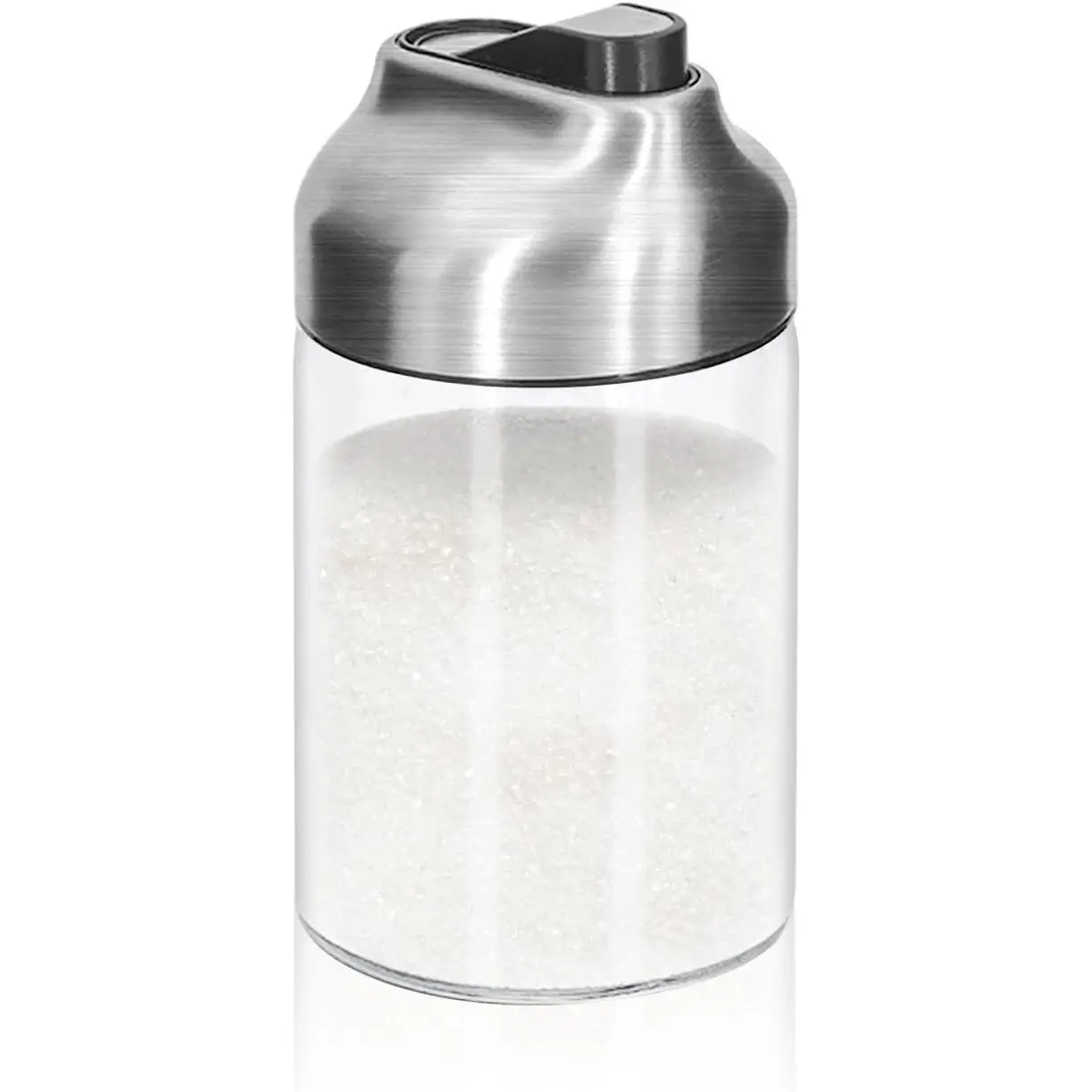Glass Sugar Dispenser with Pour Spout, Weighted Pourer, Coffee Bar Accessories for Coffee, Tea and Baking