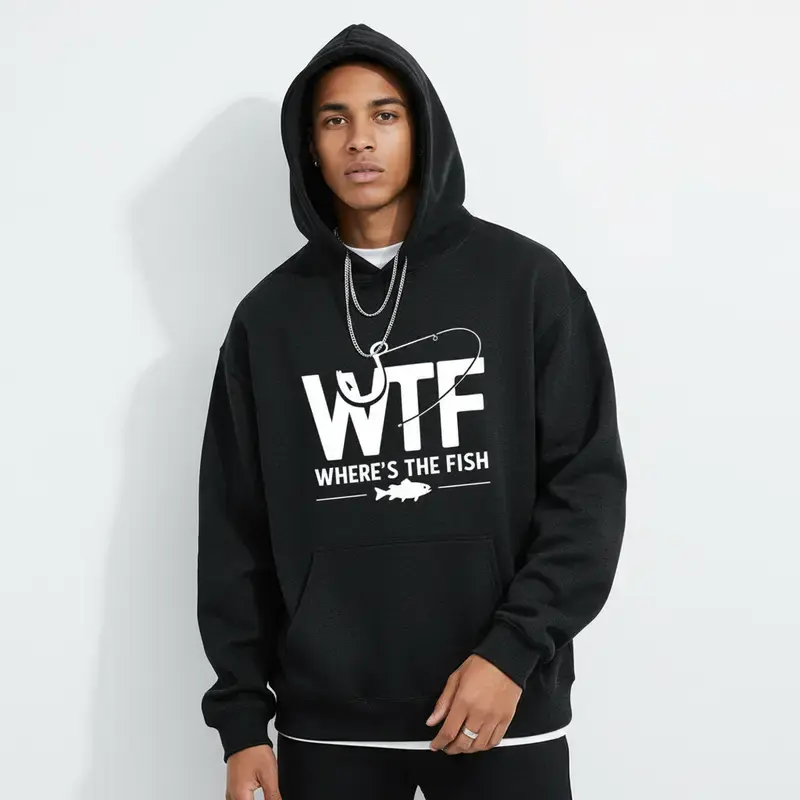 WTF Where’s The Fish Funny Fishing Hoodie