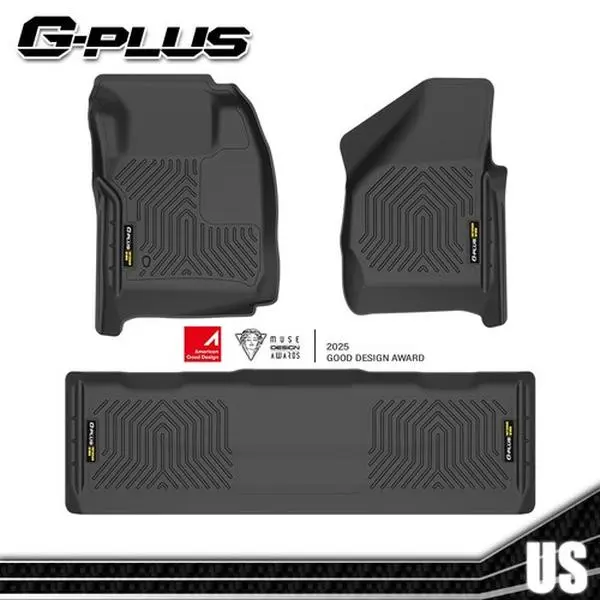 TPE Car Floor Mats For 2008-2026 Ford F250 F350 F450 Super Duty Crew Cab,All Weather Floor Mats Rubber Liners,Waterproof Anti-slip Durable Floor Mats Upgraded Version G-PLUS