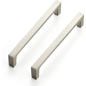 25 Pack Solid 5 Inch Kitchen Square Cabinet Handles Brushed Nickel Drawer Pulls Kitchen Cabinet Hardware