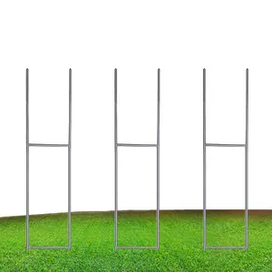 Western Steel & Wire 6x30 inch 50 H Stakes Reusable Yard Sign Stakes Metal Rounded Ends & Angled Tip for Corrugated Plastic Signs - Weatherproof Galvanized H Frame 50/Box