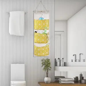 Maximize Your Closet Space 1Pc 3-Pocket Waterproof Wall Mounted Storage Bag – Door Hanging Organizer & Pouch