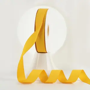 Yellow Grosgrain Ribbon - 1 Inch Thick Yellow Ribbon for Hair Bows, Crafts, Sewing & Scrapbooking - 50 Yards Per Roll