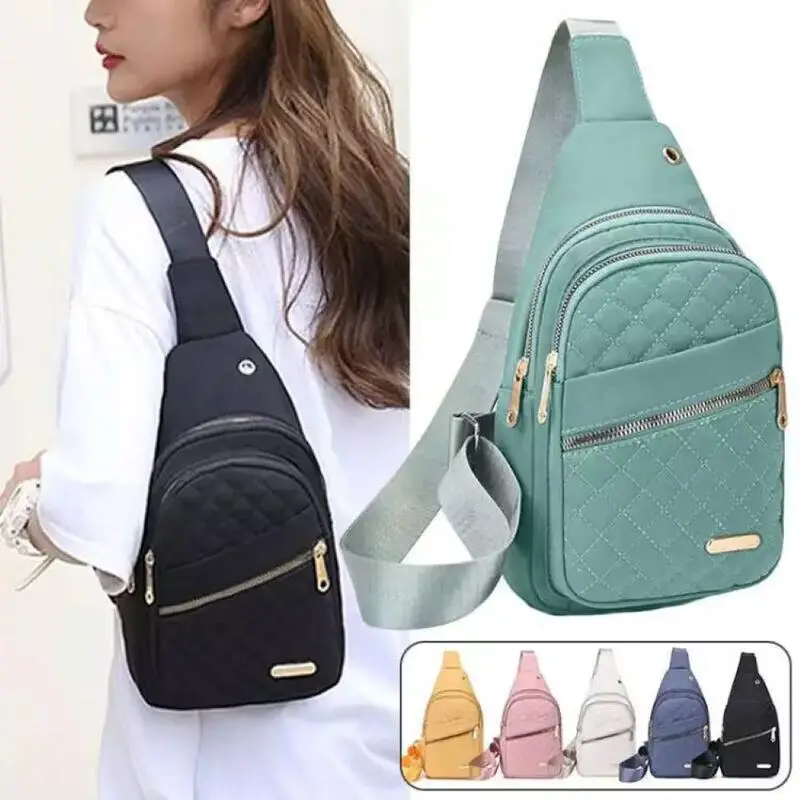 2025 Solid Color Quilted Fanny Pack - Casual Large Capacity Zipper Chest Belt Bum Bag, Adjustable Sling Bag for Daily Use, Lightweight & Waterproof,Fa