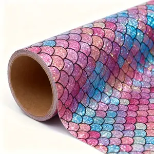 Mermaid Pattern Gift Wrapping Paper, High-Quality 43cm X 3m, Flower Wrapping Paper, Perfect for Holidays, Birthdays, Valentine's Day, Elegant Packaging Paper, Floral Wrapping Paper