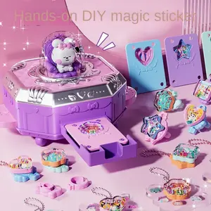 DIY Jewelry-Making Toy: Bracelet Craft Kit – Cute Cartoon Rabbit Magic Box – Make Your Own Keychains and Accessories – Creative Craft Birthday Gift for Girls