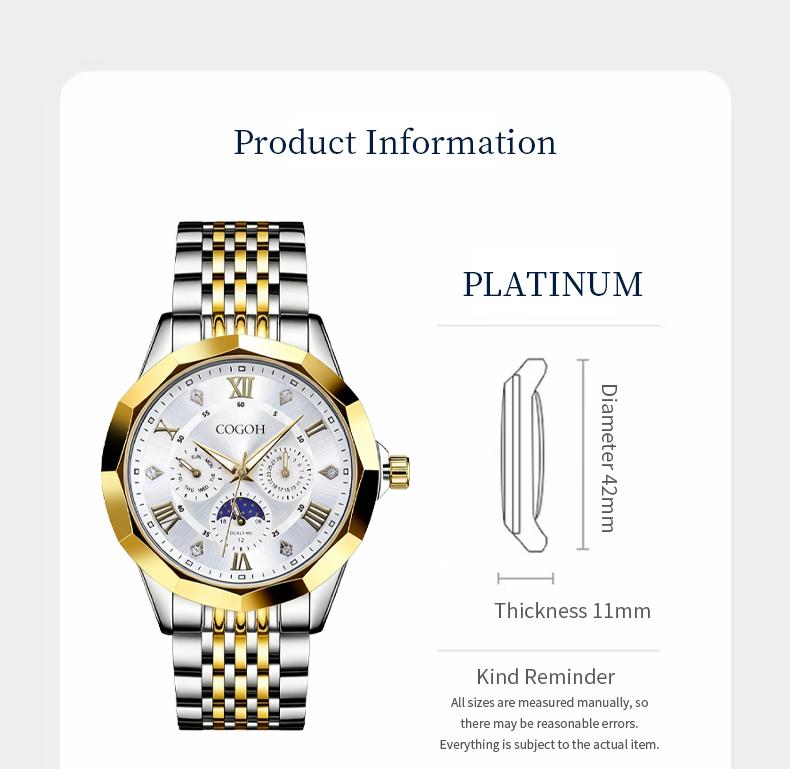 【Valentine’s Gift for Husband】new multifunctional luxury Moon Phase Master Men's Watch, equipped with original Swiss movement,  mechanical style, sapphire crystal, stainless steel strap, and luminous waterproof design.
