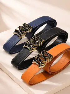 Trendy Waist Belt for Men, High-End Automatic Ratchet Design, Adjustable Fit, Fashionable Cross-Border Bestseller