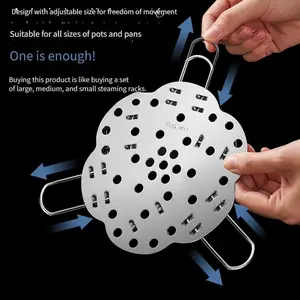 1pc of 304 Stainless Steel Integrated Steaming Rack, Multifunctional And Adjustable Steamer, Buying One Equals Three Sizes, a Perfect Choice for Home Kitchens.