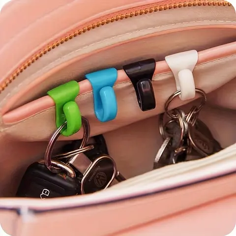 Tired of Losing Keys in Your Bag? These 4 Key Anti-Loss Hooks! Handbag Accessory, Handbags Bag Accessory, Purse Accessories, Bags Hooks, Space-Saving Plastic Design, Perfect for Home & Car—Save Time Finding Keys Fast