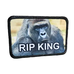 RIP KING Harambe meme 2"x3" morale patch with hook and loop backing removable