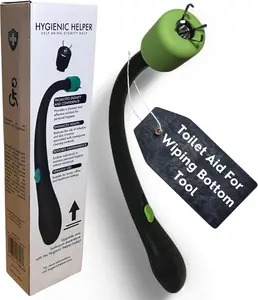 Hygienic Helper Personal Care Toilet Aid for Limited Mobility - Butt Wiper Tool with Ergonomic Thumb Switch and Far Reaching Wand Holds Tissue or Wet Wipes
