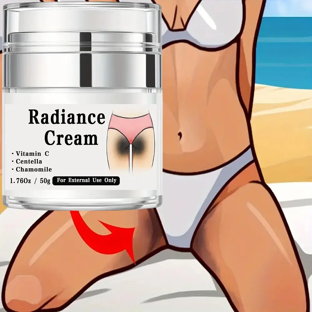 Radiance Cream - Intimate Care Cream with Vitamin C, Niacinamide, Milk, Suitable for Genital Area, Armpits, Joints, Buttocks, Thighs, 1.76 Oz Body Care Brightening Moisturizers, Hydrating Body Balm, Hydrating Radiance Cream