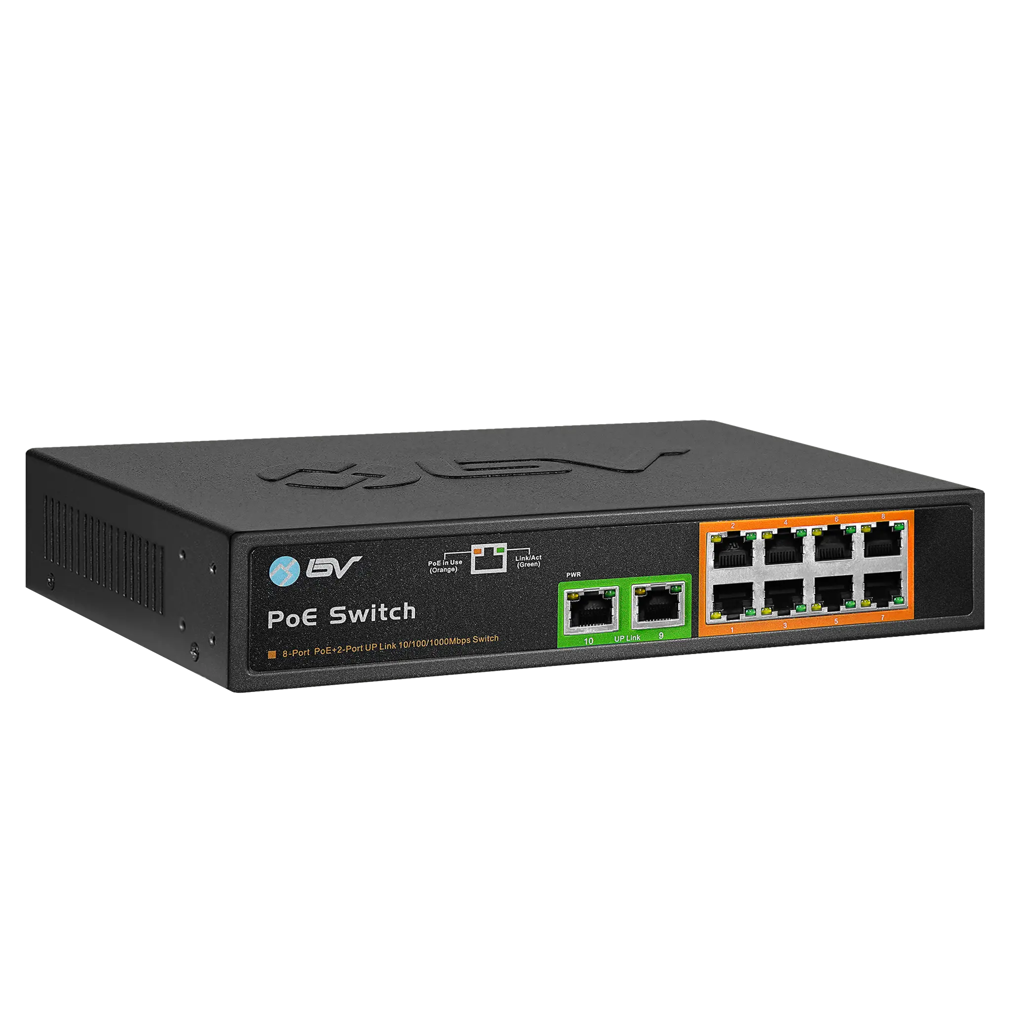 BV-Tech 8 Port PoE+ Gigabit Ethernet Switch with 2 Uplinks - 130W | POE-SW802G