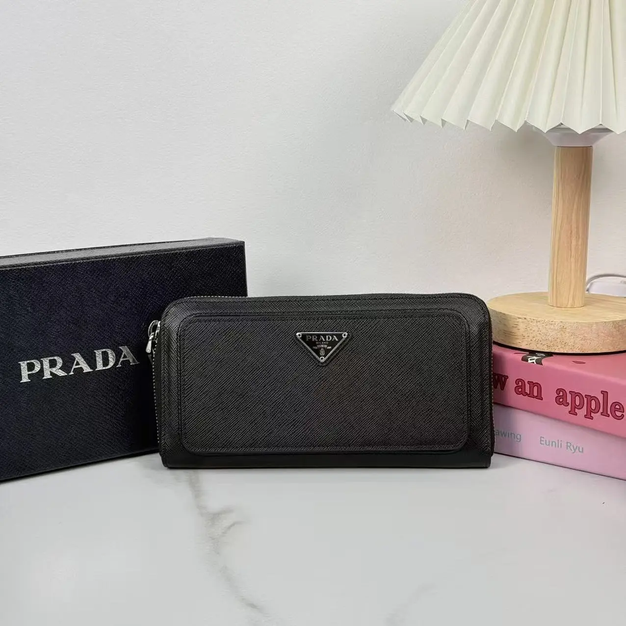 Pre-owned PRADA Leather Zip Around Wallet